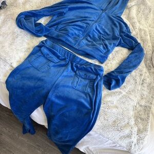 Fashion Nova Royal Blue Velour Tracksuit